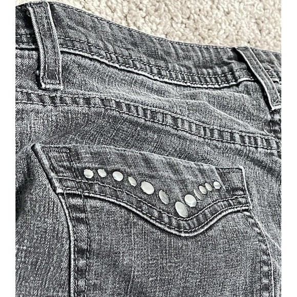 Lee Mid Rise Bootcut Lower On The Waist Denim Jeans Women's 14 Black Embellished - Picture 7 of 7